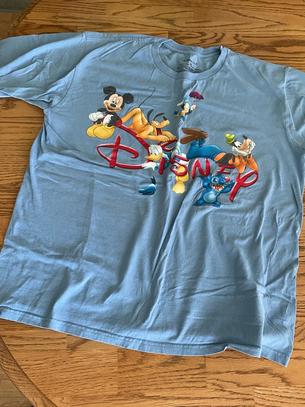 Disney Light Blue Short Sleeve Tee with Classic Character Graphic